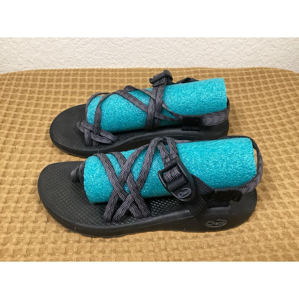 Chaco Strapy Sandals Women's Sz 9 Adjustable Black Gray Outdoor Hiking Footwear